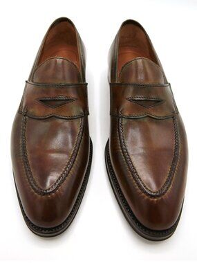 Bontoni Penny Loafers Dark Brown Hand Burnished Leather Made in Italy